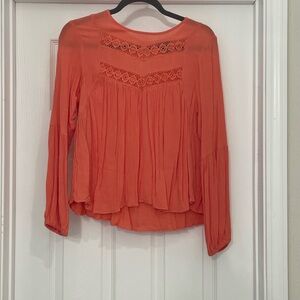 Orange Long Sleeve Blouse